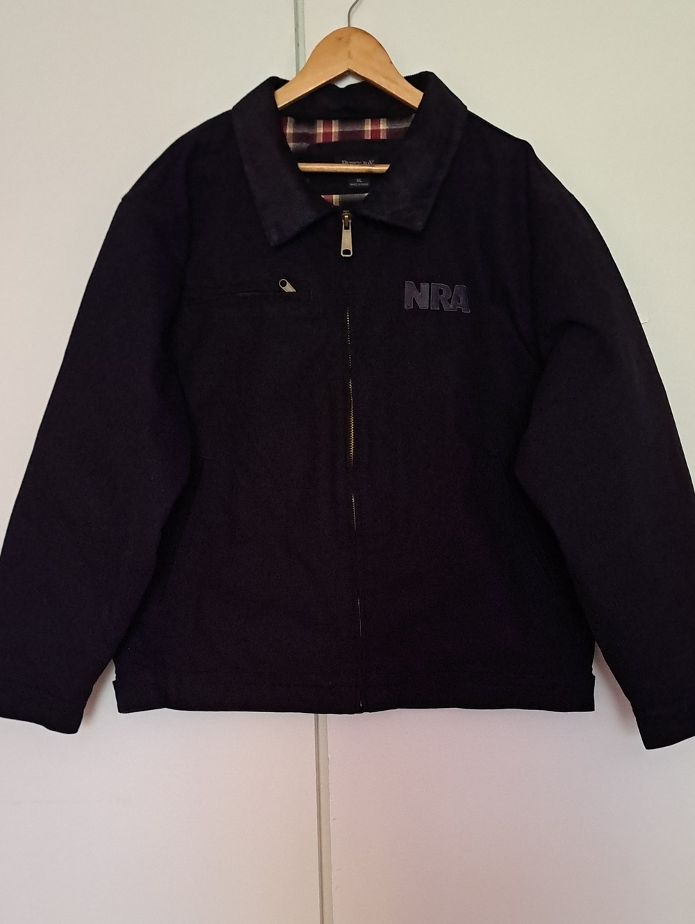 BURK'S BAY men's black Jacket - Classic Zip Front Coat